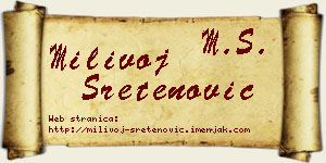 Milivoj Sretenović vizit kartica